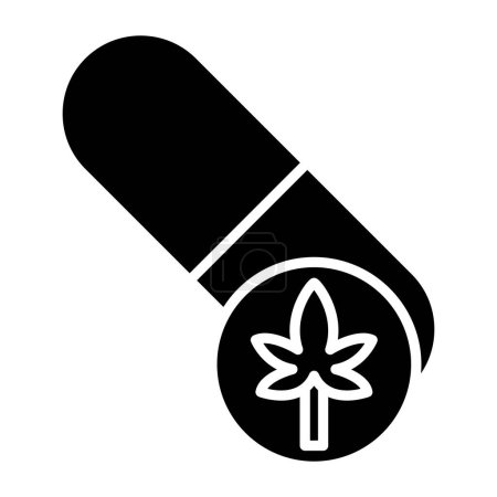 Téléchargez les illustrations : Cannabis. icône web illustration simple - en licence libre de droit