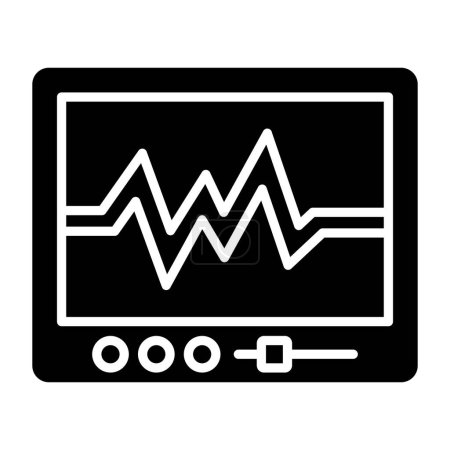 Illustration for Ecg vector glyph color icon - Royalty Free Image