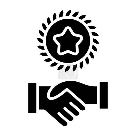 Illustration for Hand with business icon, vector illustration - Royalty Free Image