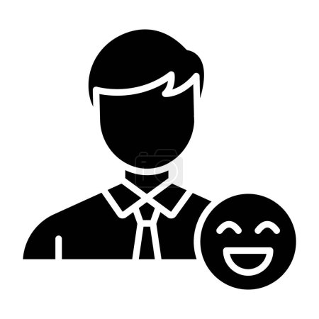 Ilustración de Icono de avatar de cara masculina en estilo simple aislado sobre fondo blanco - Imagen libre de derechos