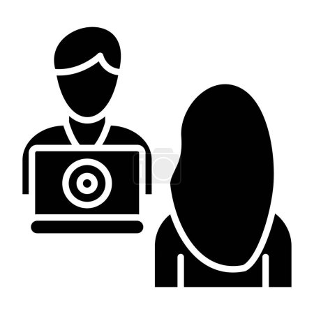 Téléchargez les illustrations : Entretien d'embauche. illustration vectorielle icône web - en licence libre de droit