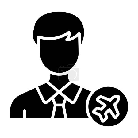 Illustration for Airline Agent. web icon vector illustration - Royalty Free Image