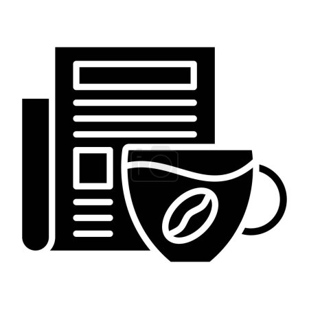 Téléchargez les illustrations : Café journal. icône web illustration simple - en licence libre de droit