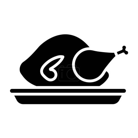 Téléchargez les illustrations : Illustration vectorielle poulet frit icône simple - en licence libre de droit