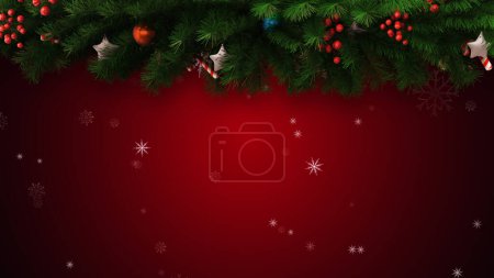 Foto de Holiday background with Christmas tree leaves decoration - Imagen libre de derechos