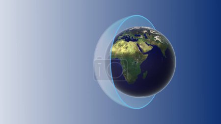 Téléchargez les photos : Terre atmosphère avec couche d'ozone - en image libre de droit