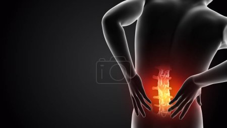 Human holding back due to back pain