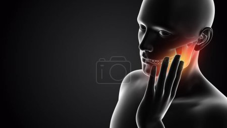 Foto de Humano teniendo dolor en la mandíbula - Imagen libre de derechos