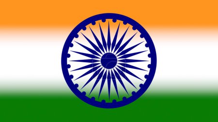 Foto de Bandera india animada con Ashoka Chakra giratorio - Imagen libre de derechos
