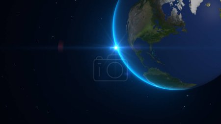 Téléchargez les photos : Rotation réaliste de la Terre à partir du cosmos - en image libre de droit