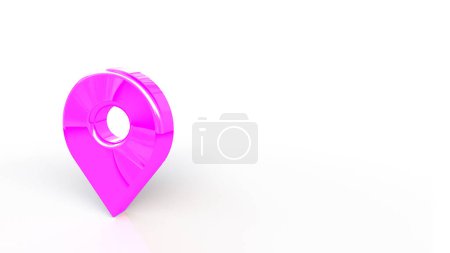 Foto de Pink Map Pointer Isolated on White Background. - Imagen libre de derechos