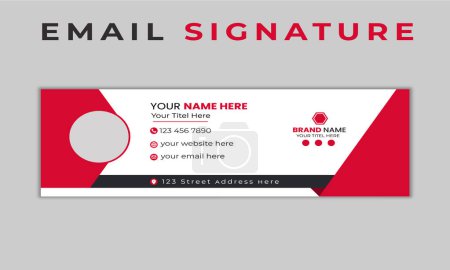 Photo for Corporate email signature banner vector template sign and Email footer and personal social media cover Design or Business email signature template or email footer - Royalty Free Image