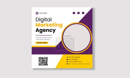 Photo for Social media ads vector templates fully editable agency social media post template. - Royalty Free Image