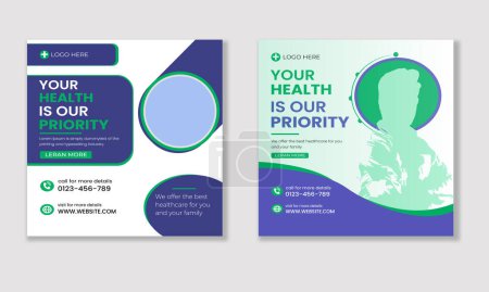 Photo for Professional dentist and Medical healthcare flyer template - Royalty Free Image