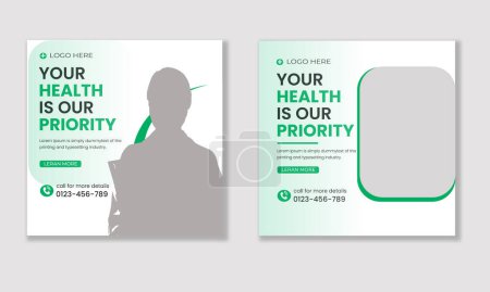 Photo for Medical instagram post and healthcare social media post template - Royalty Free Image