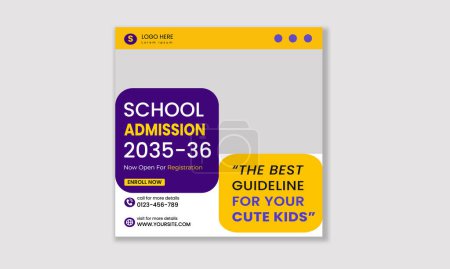 Photo for School admission and Education Social Media Template. - Royalty Free Image