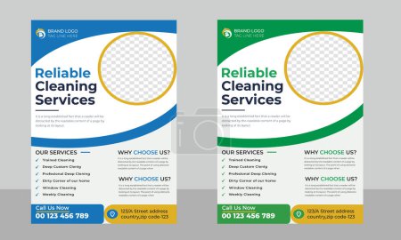 Illustration for A4 Size House cleaning services flyer and Business Flyer Design Template - Royalty Free Image