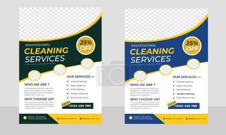 Ilustración de Folleto de servicio de limpieza Diseño de folleto vectorial y editable, A4 Tamaño Servicio de limpieza Plantilla de diseño de folleto - Imagen libre de derechos