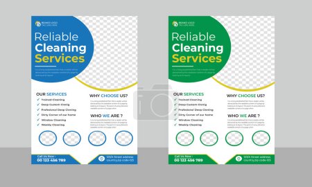 Illustration for House cleaning services flyer Vector and editable flyer design - Royalty Free Image