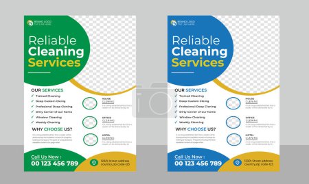 Photo for House cleaning services flyer template,Cleaning service flyer template concept design - Royalty Free Image