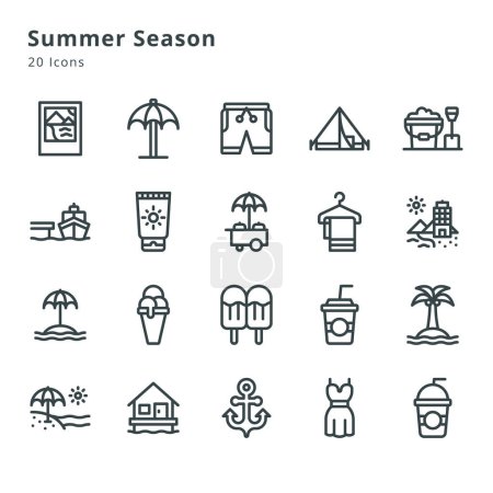 20 Symbole zur Sommersaison und verwandten Themen