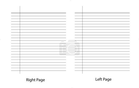 Ilustración de Ultra narrow line notebook, Paper grid background vector eps10. - Imagen libre de derechos