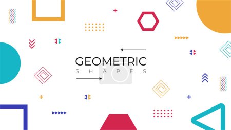 Illustration for Abstract geometric line art style premium background cover, cool bright cover abstract shapes vector template. - Royalty Free Image
