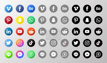 Social Media Icons Vektor Illustration
