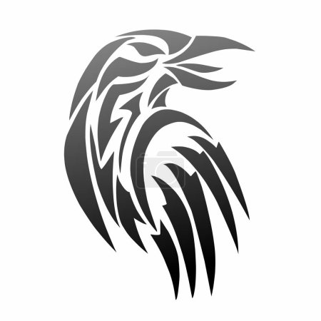 graphic vector illustration of tribal art design of a crow's head
