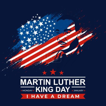 Ilustración de Martin Luther King Jr. Día Diseño Vector Igualdad, Justicia y Unidad Celebración Ilustración - Imagen libre de derechos