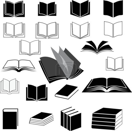 Illustration for Book icon vector editable file silhouette - Royalty Free Image