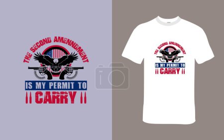 Ilustración de La Segunda Enmienda es mi permiso para llevar el diseño de camisetas - Imagen libre de derechos