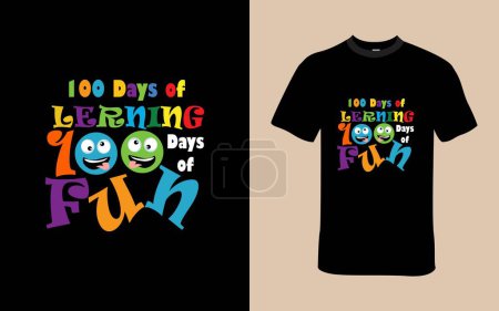 Illustration for 100 days of Learning, 100 days of Fun T-Shirt - Royalty Free Image