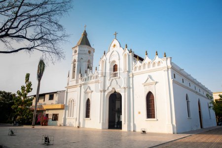 Téléchargez les photos : Eglise St Josephs, patrimoine architectural de la Colombie et lieu où le prix Nobel de littérature colombien Gabriel Garcia Marquez a été baptisé dans son lieu de naissance, la petite ville d'Aracataca - en image libre de droit