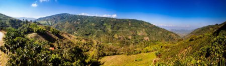 Panorama of the beautiful Coffee Cultural Landscape of Colombia declared as a World Heritage Site in 2011