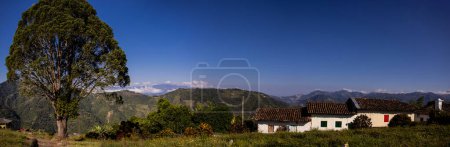 Panorama of the beautiful mountains of the Central Ranges in the municipality of Salamina located on the department of Caldas in Colombia