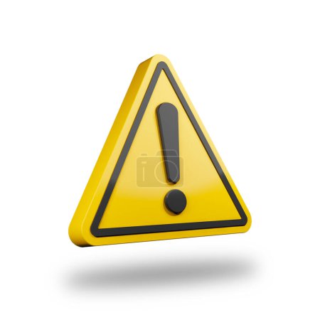 Téléchargez les photos : Signe d'avertissement jaune avec point d'exclamation Illustration 3D - en image libre de droit