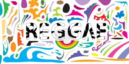 Ilustración de Reggae jamaica graffiti street art style background - Imagen libre de derechos
