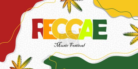 Ilustración de Reggae jamaica beach marijuana style banner background - Imagen libre de derechos