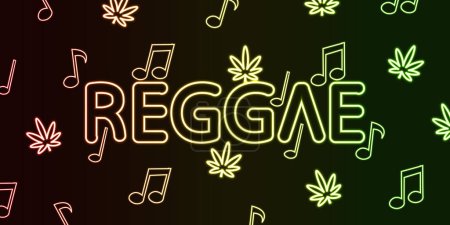 Ilustración de Reggae music-themed background, suitable for music covers, posters, t-shirts, reggae events and others - Imagen libre de derechos