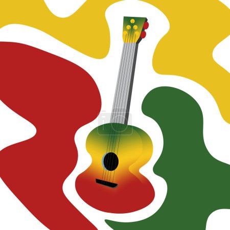 Ilustración de Jamaican gradient color ukulele guitar - Imagen libre de derechos