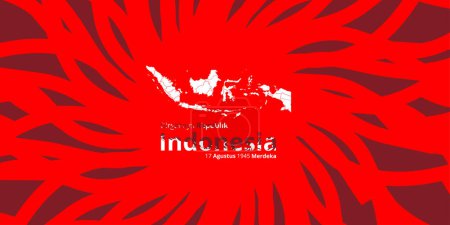 Téléchargez les illustrations : Indonesian independence day banner 17 august 1945, simple background with a little free space you can add a logo according to the year of independence - en licence libre de droit