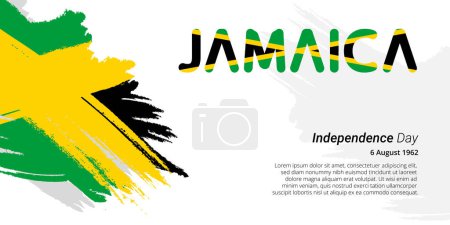 Ilustración de Jamaica independence day banner background - Imagen libre de derechos