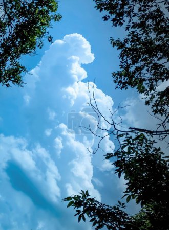 Téléchargez les photos : Nuage énorme en forme de combattant ou guerrier dans le ciel - en image libre de droit