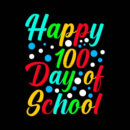 Illustration for 100 Days Of School T-shirt Design Template - Royalty Free Image