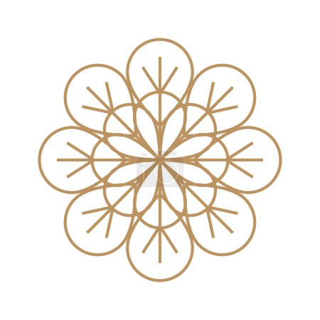 Ilustración de Abstrak Gold Circle Flower Logo Template Desain Ilustrasi. Vektor EPS 10. ilustrasi stok - Imagen libre de derechos