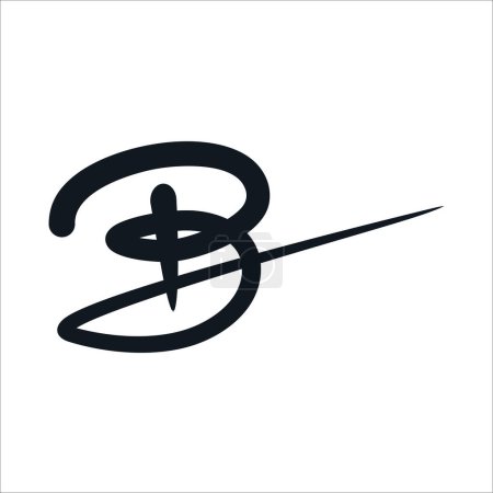 Foto de Letra B logo design inspiration. plantilla de logotipo letra B. letra B logotipo escrito a mano. letra B logotipo de la escritura - Imagen libre de derechos