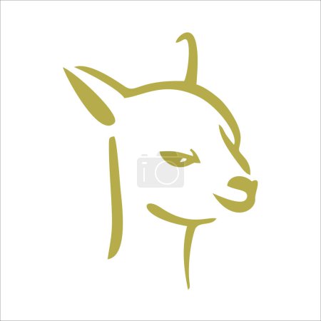 Téléchargez les illustrations : Vector Logo Illustration Alpacas Elegant Silhouette - en licence libre de droit