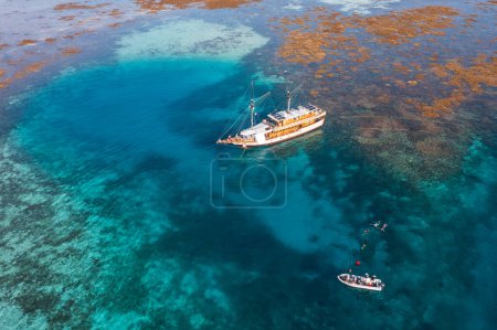Téléchargez les photos : Vue aérienne du récif corallien en mer rouge, récif corallien, Égypte. - en image libre de droit