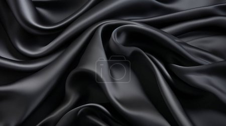 Photo for Abstract Black and White Rippled Fabric Background - Royalty Free Image